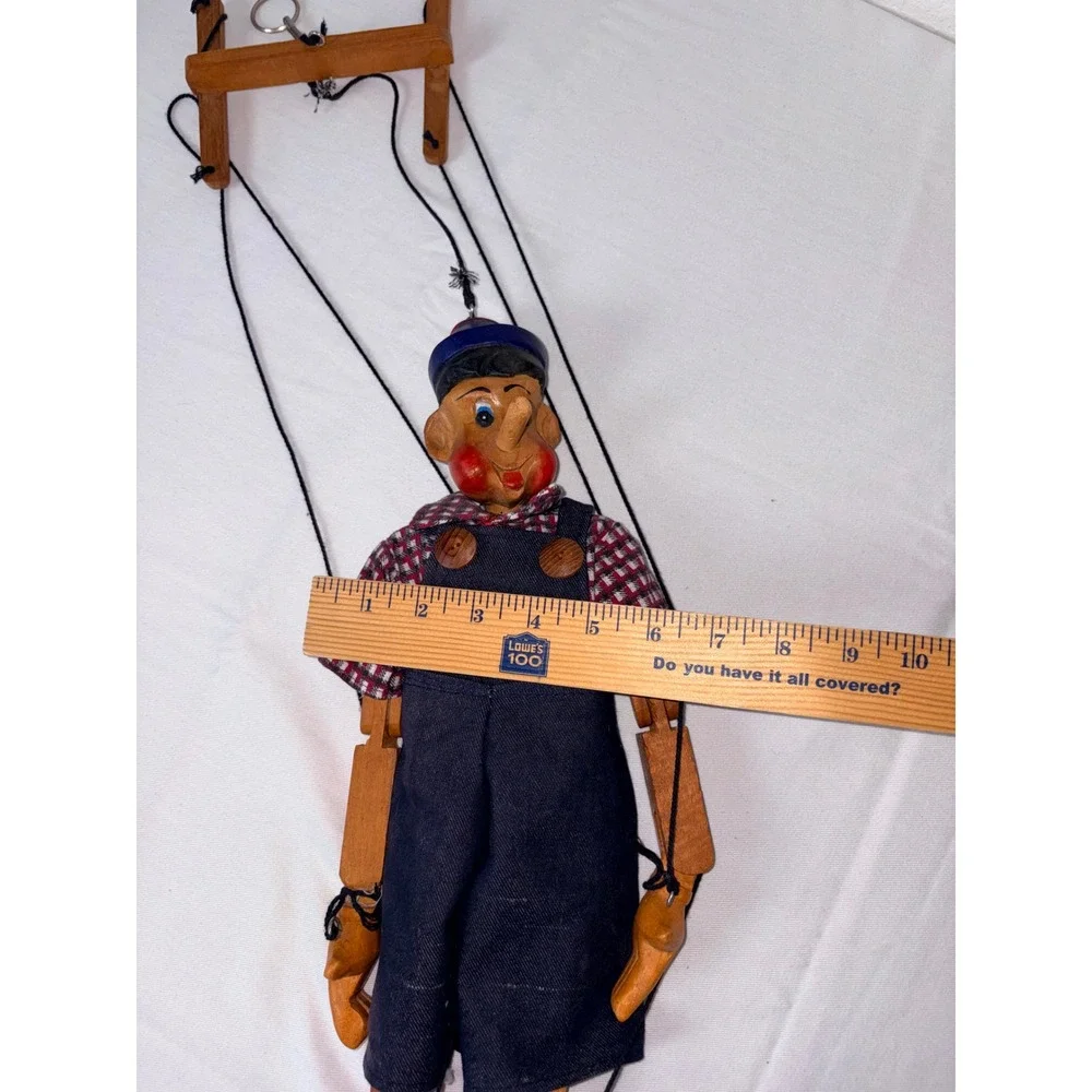 Vintage Wooden Marionette Puppet Pinocchio Style Sailor‎ Outfit Collectible Toy
